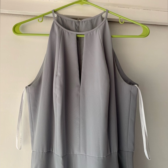 Bella Bridesmaids After Six light gray-blue maxi chiffon dress - Picture 4 of 5